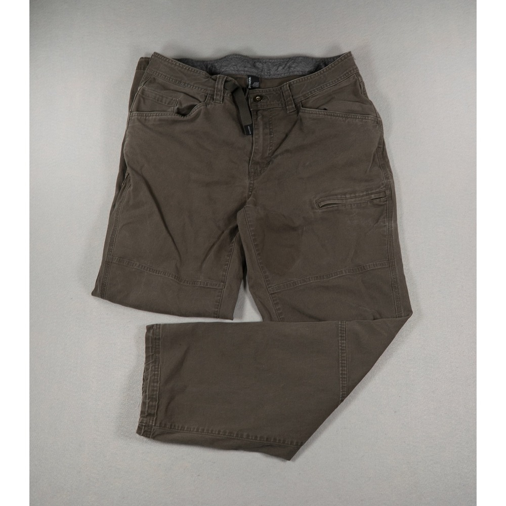 Prana Zion Climbing Pants Mens 35 Brown Stretch Hiking Outdoor Trousers Belted